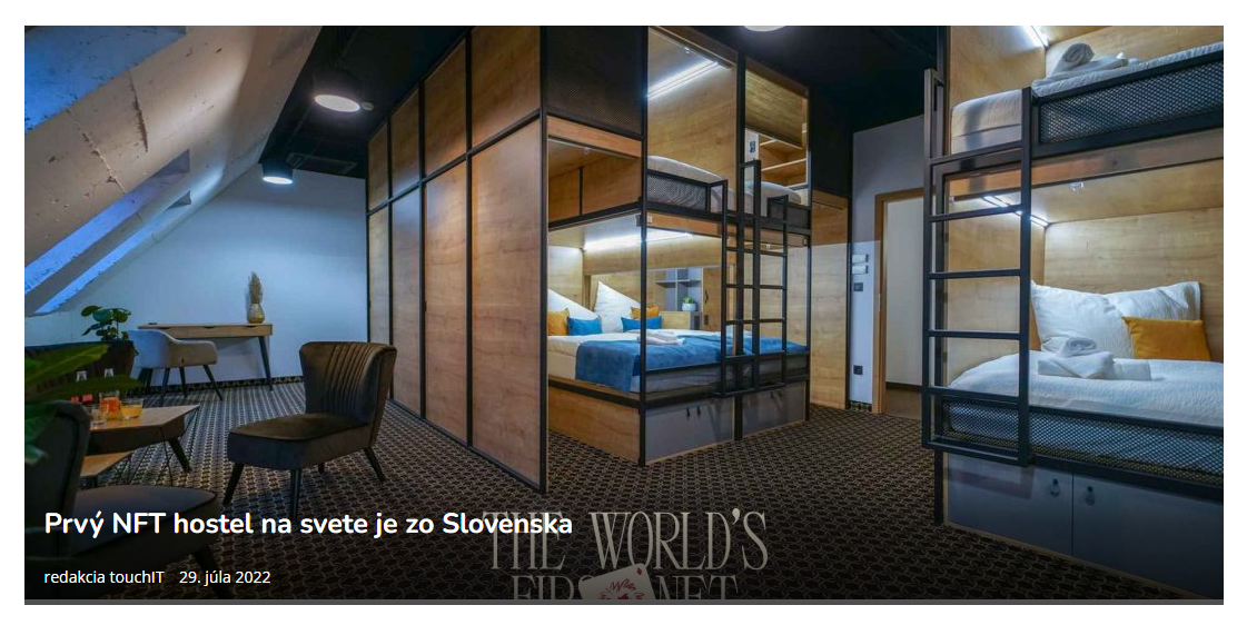 Prvý NFT hostel na svete je zo Slovenska